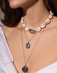 Медальон глянцевый на цепочке EVRA Silver